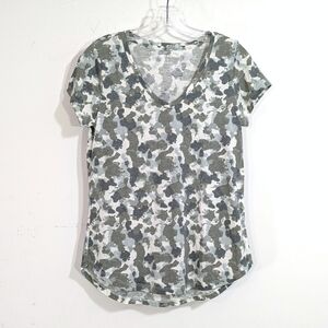 Lucky Brand Muted Camouflage V-neck Tee - Size Small Womens S T-shirt